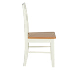 Chicago Pair of Solid Wood Dining Chair- Oak & Cream