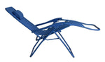 Folding Metal Zero Gravity Sun Lounger Blue | Outdoor Garden Reclining Chair
