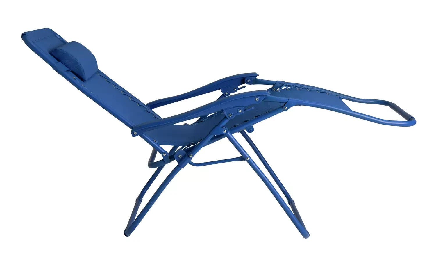 Folding Metal Zero Gravity Sun Lounger Blue | Outdoor Garden Reclining Chair