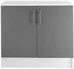 Home Athina 1000mm Fitted Kitchen Base Unit - Grey | Modular or DIY Kitchens