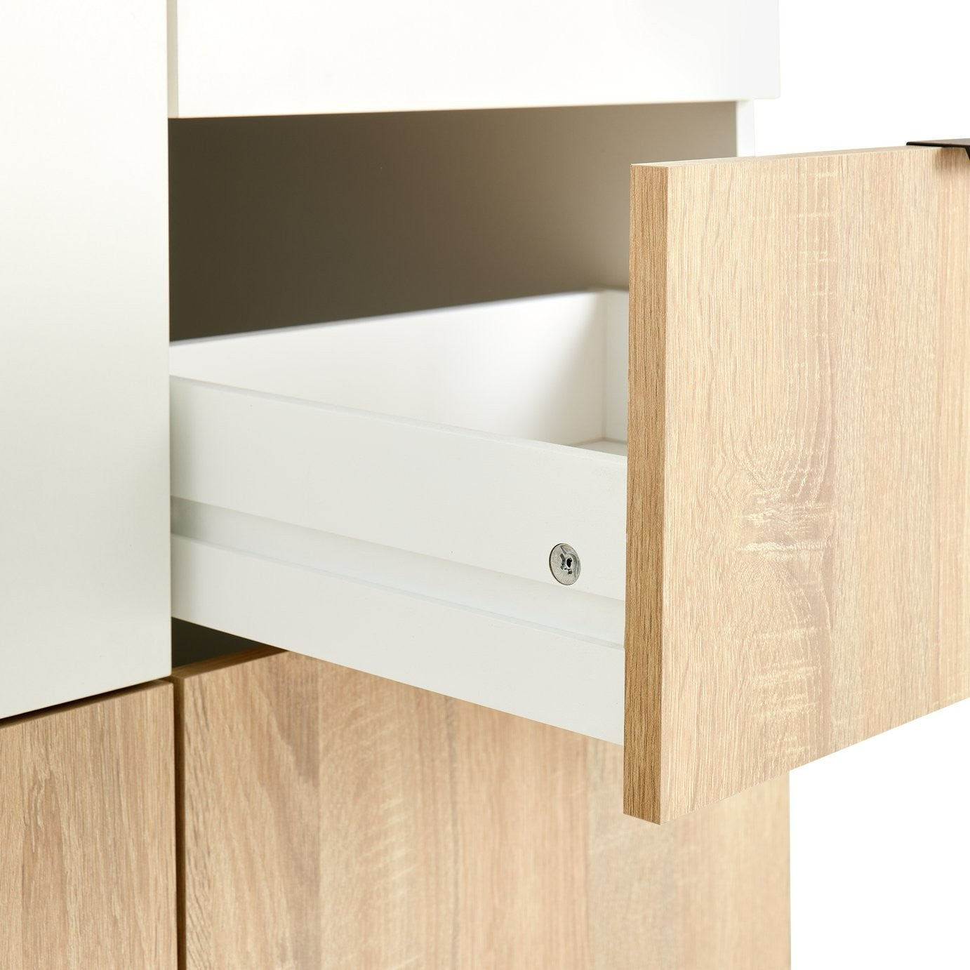 Zeke 2 Door 4 Drawer Wardrobe - White & Oak | Bright Minimalist Styling