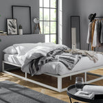 Home Platform Small Double Metal Bed Frame - White