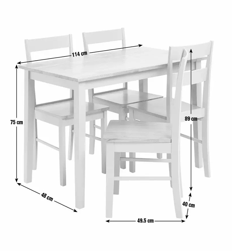 Home Chicago Sage Green Dining Table & 4 Chairs | Kitchen Dining Room Furniture 