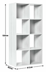 Home Squares 8 Cube Storage Unit - White | Organizer Shelf Living Room Office