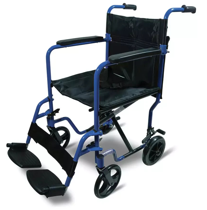 Aidapt Blue Folding Compact Aluminium Transport Wheelchair VA172BLUE