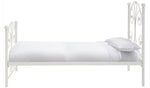 Home Marietta Single Metal Bed Frame White | Modern Bedroom Bed Frame Furniture