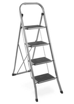 VonHaus 4 Tread Foldable Step Ladder | Folding Household Stepladder