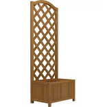 Lattice Wooden Straight Planter | Outdoor Garden Flower Box for Plants or Herbs