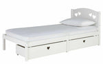 Home Mia Single Bed Frame with 2 Drawers - White | Bedroom Storage Bed for Kids