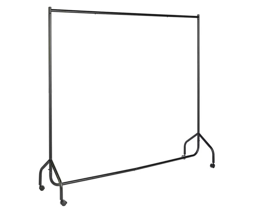 Heavy Duty 6ft Wide Clothes Rail - Black | Strong Garment Hanging Stand Storage