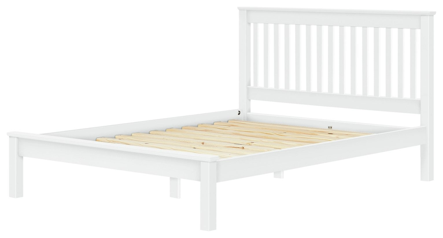 Home Aspley Double Wooden Bed Frame - White | Sturdy Sleeping Support