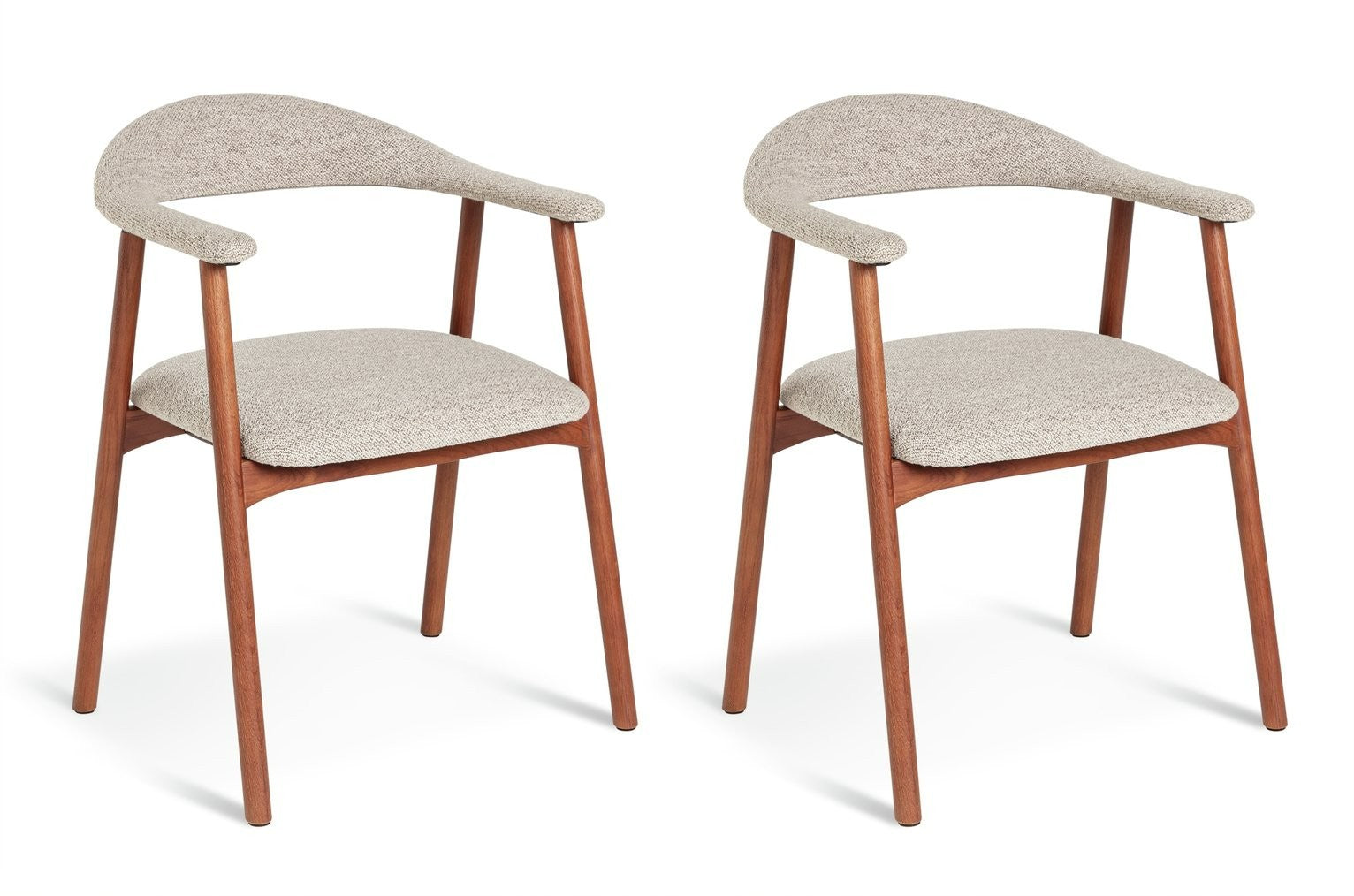 Lex Pair of Fabric Dining Chairs- Walnut | Upholstered Kitchen Furniture