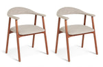 Lex Pair of Fabric Dining Chairs- Walnut | Upholstered Kitchen Furniture