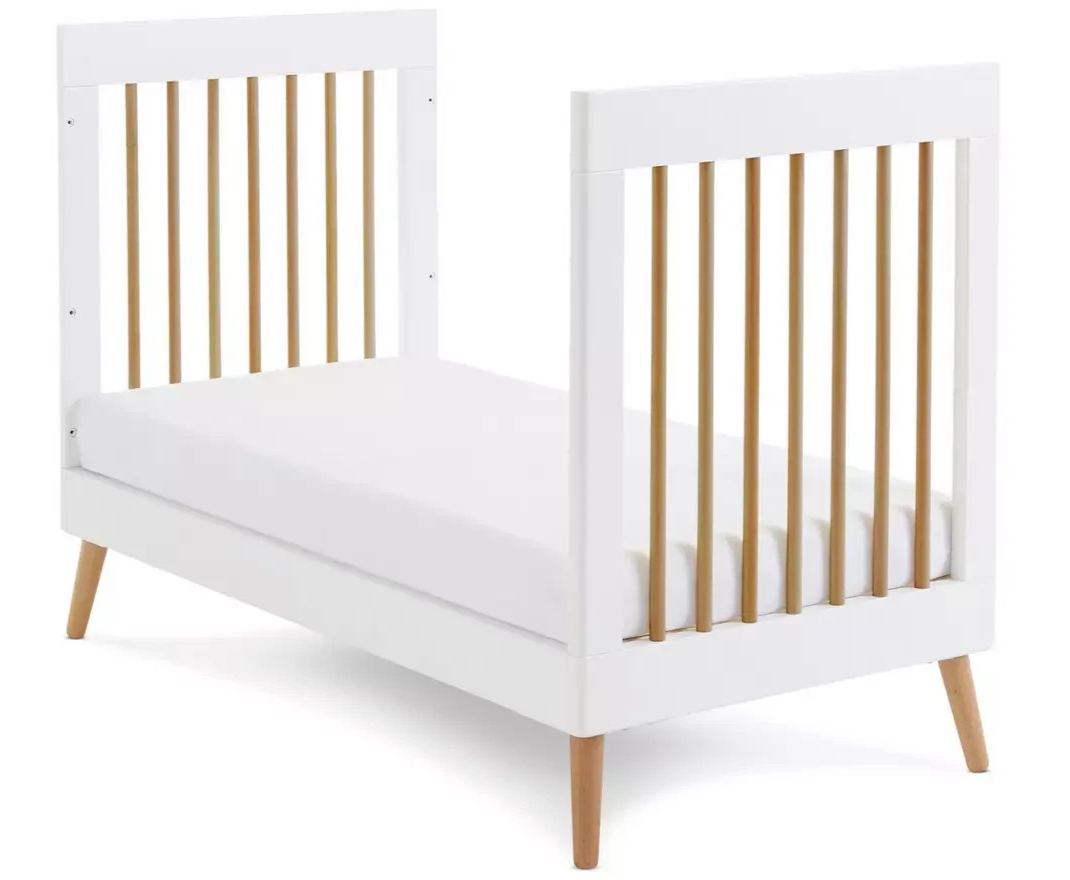 Obaby Maya Mini Cot Bed White | Baby Nursery Cot Bed Furniture