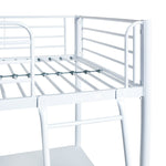 Riley High Sleeper Metal Bed Frame & Desk-White | Teen Bedroom High Sleeper Bed