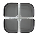 Elsie Glass Modern Dining Table 4 Chairs Black Faux Leather For Kitchen