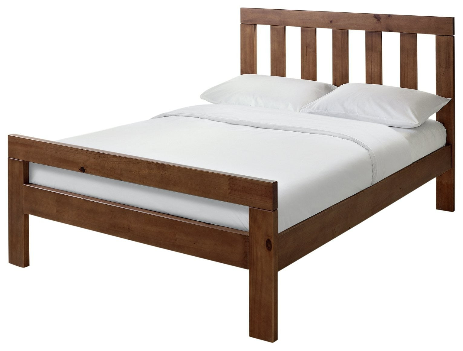 Home Chile Double Wooden Bed Frame - Dark Wood | double bed frame wood