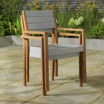 Home Richmond 6 Seater Wooden Patio Set - Grey | Outdoor Garden Dining Furniture