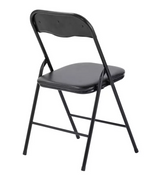 Quin Folding Black Dining Table & 4 Black Chairs