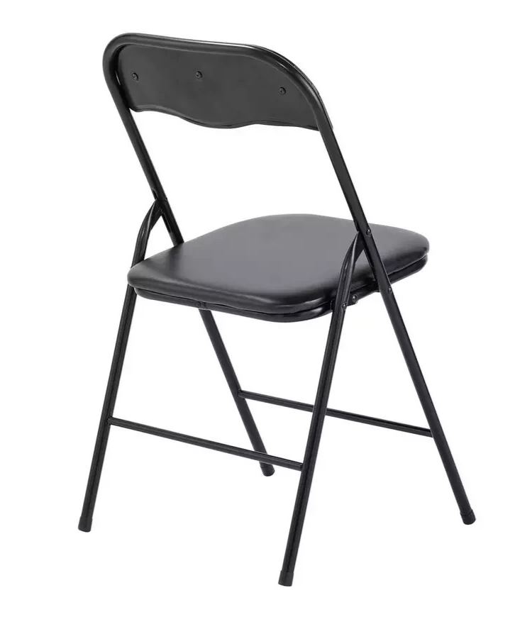 Quin Folding Black Dining Table & 4 Black Chairs