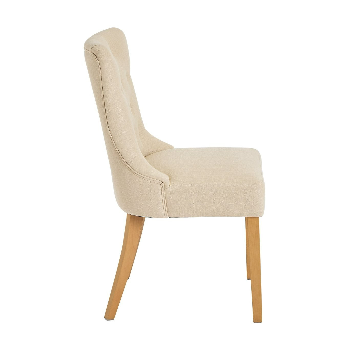 Home Novara Pair of Fabric Dining Chair - Cream | Soft Upholstered Comfort