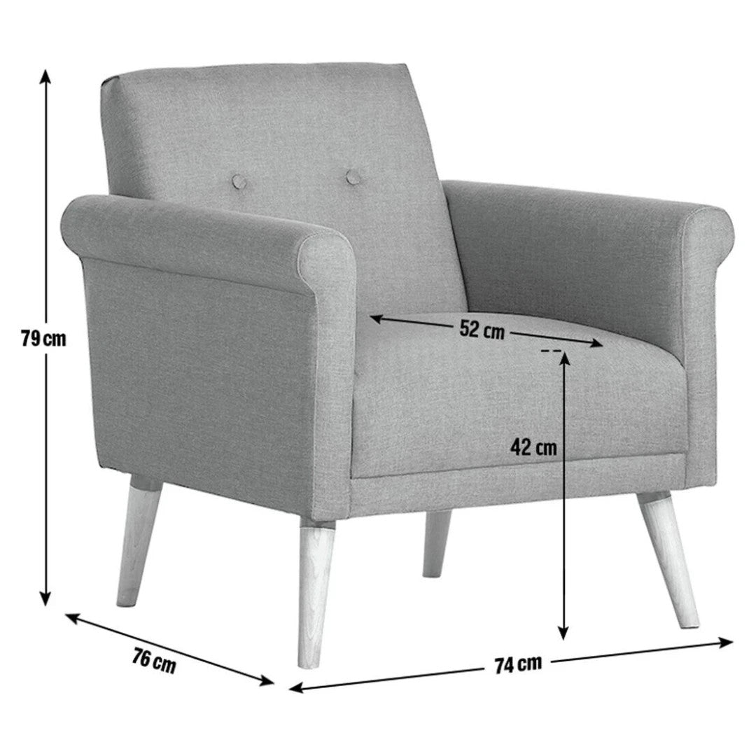 Evie Fabric Armchair in a Box - Natural | Compact Fabric Armchair
