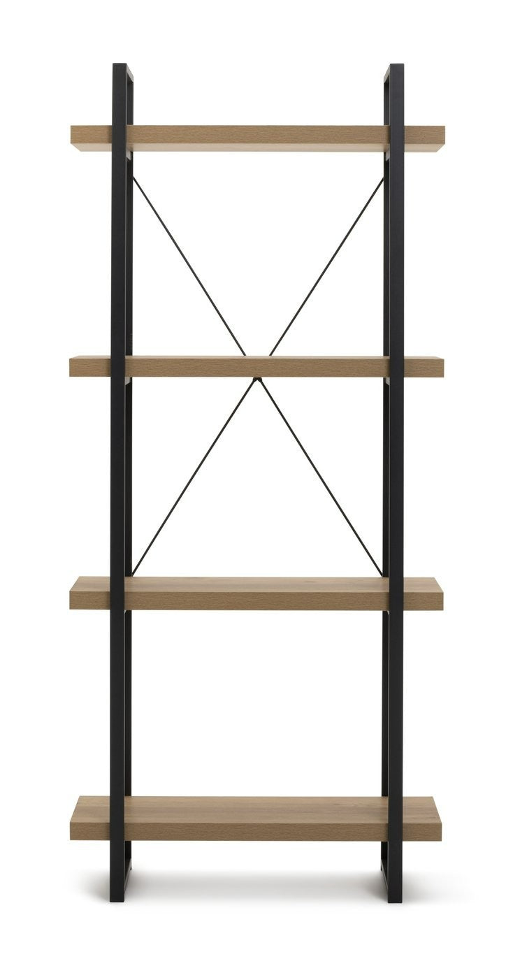 Loft Living Tall Steel Bookcase - Oak | Industrial Interior Style