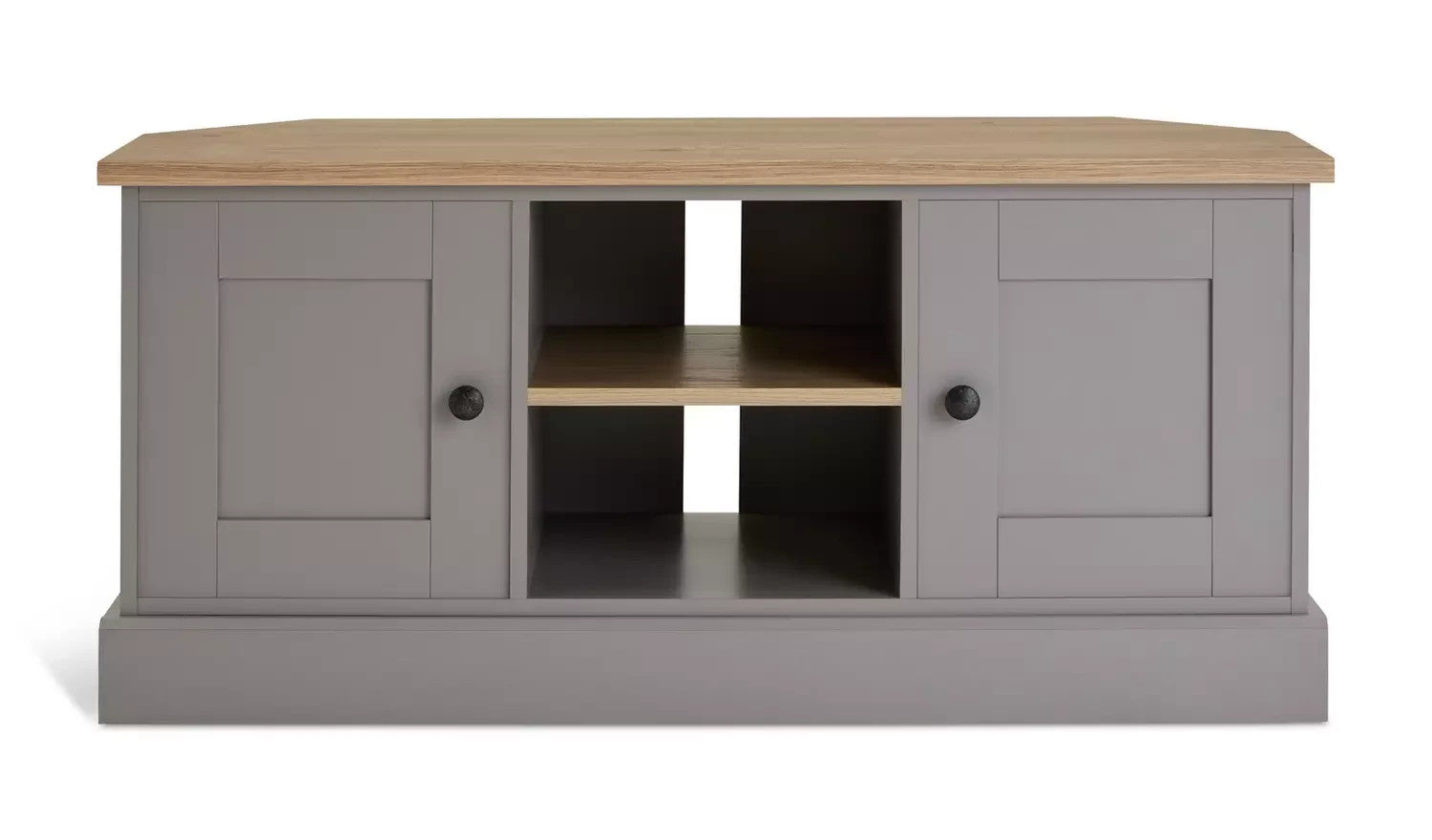Home Winchester 2 Door Corner TV Unit Grey | Living Room TV Stand Cabinet