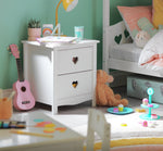 Home Kids Mia 2 Drawer Bedside Table - White | Kids’ Room Furniture Storage