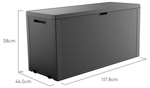 Keter Emily 277L Outdoor Garden Storage Box - Grey | Grey Plastic Storage Chest