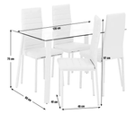 Home Helena Glass Dining Table & 4 Grey Chairs | Modern Kitchen Dining Room Set