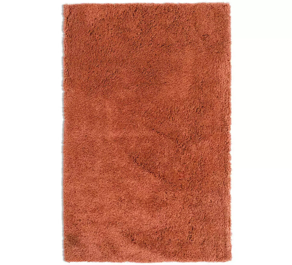 Habitat Noodle Shaggy Plain Rug - Terracotta - 160x230cm