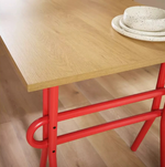Ballon Metal 4-6 Seater Dining Table Red | Modern Kitchen Dining Furniture