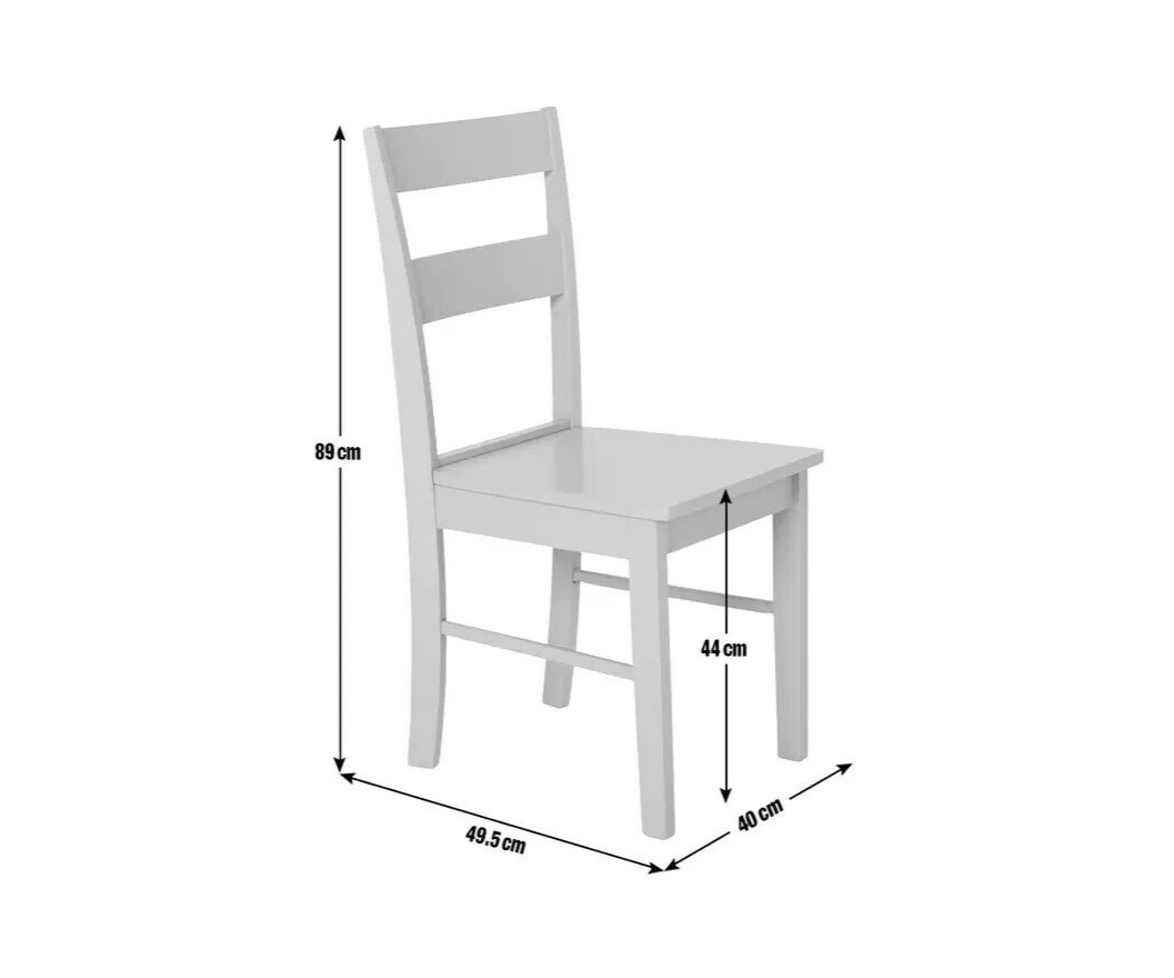 Chicago Pair of Solid Wood Dining Chair - White ( B Grade )