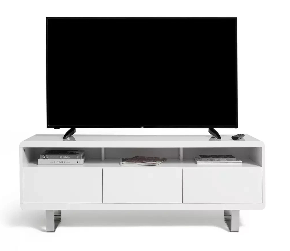 Home Sleigh 2 Door 1 Drawer TV Unit - White Gloss ( B Grade )