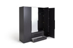 Hallingford 4 Door 3 Drawer Wardrobe - Anthracite | Modern Bedroom Storage