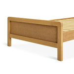 Kids Single Rattan Bed Frame - Oak Stain | natural rattan bed kids