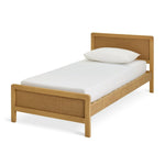 Kids Single Rattan Bed Frame - Oak Stain | natural rattan bed kids