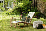 Folding Wooden Sun Lounger - Cream