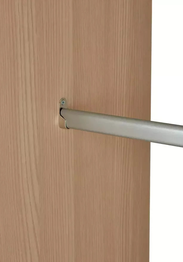 Camden 1 Door Shelved Wardrobe - White and Acacia | Neutral Interior Appeal