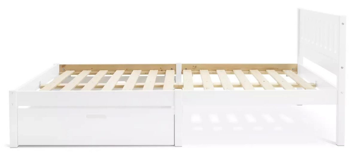 Kids Ronnie Small Double Bed & Drawers White | Children’s Bed Frame with Storage