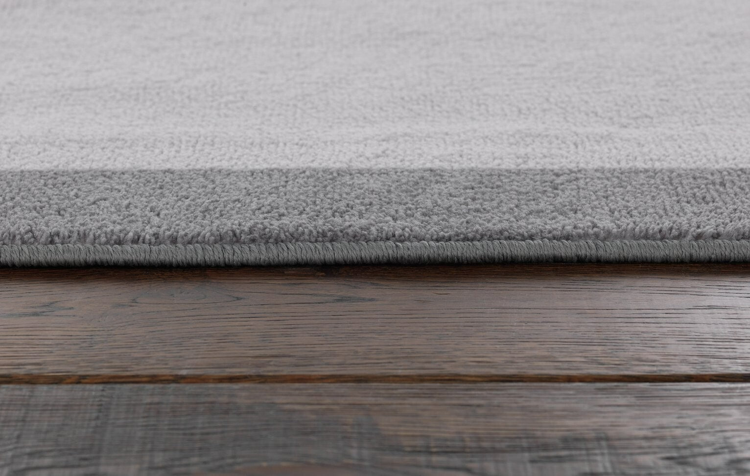 Home Plain Border Grey Cut Pile Rug - 230x160cm