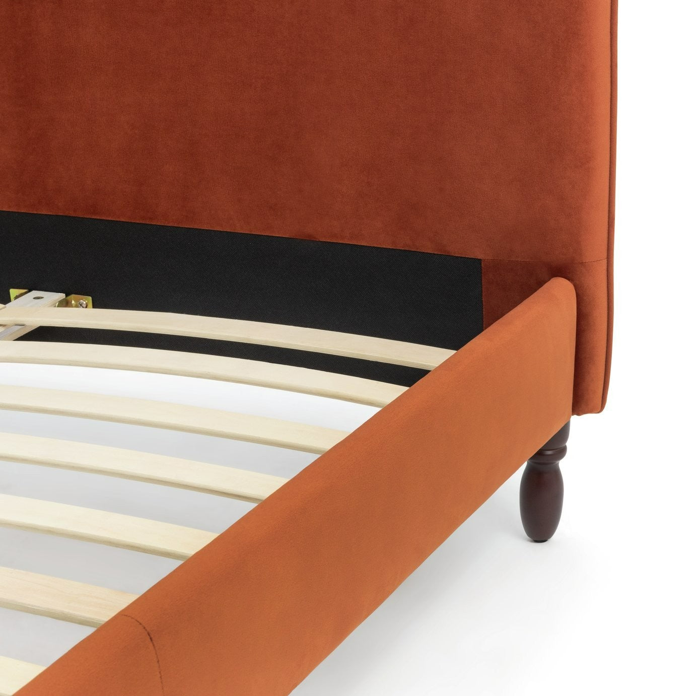 Sophia Double Velvet Bed Frame - Orange | Beautiful Vibrant Color Bedroom Style
