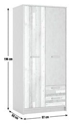 Nubi 2 Door 2 Drawer Wardrobe | modern wardrobe