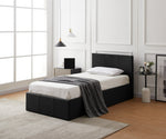 Lavendon Single End Open Ottoman Bed Frame -Black | single storage bed black