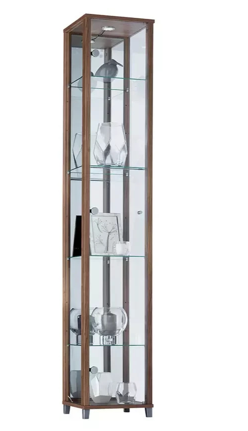 Home 1 Glass Door Display Cabinet Light Oak | Living Room Storage Cabinet Furnit