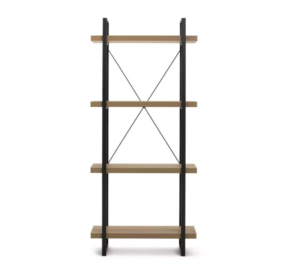 Habitat Loft Living Tall Steel Bookcase - Oak
