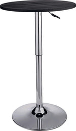 Gas Lift Round Bar Dining Table 2 Seater - Black For Kitchen or Living Room