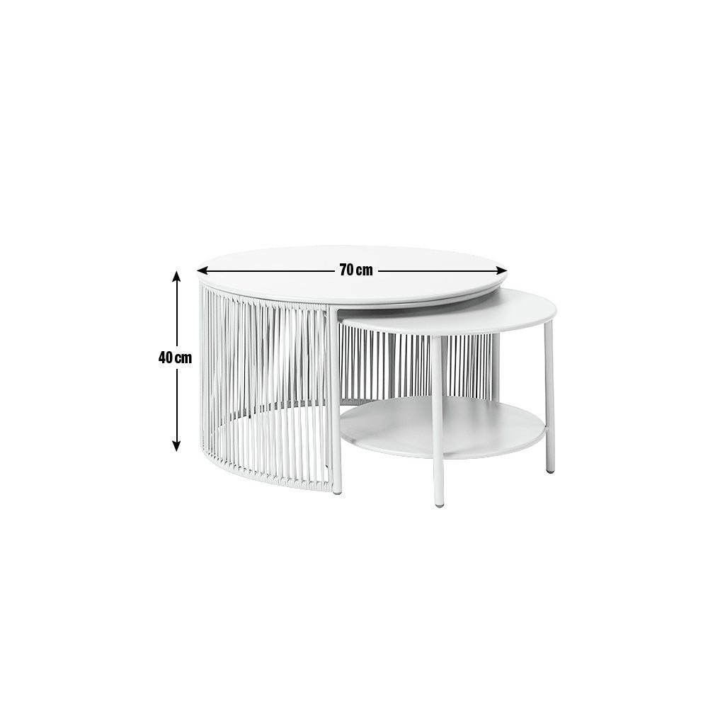 Ipanema Metal Garden Coffee Table - Yellow | Compact garden coffee table set