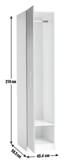 Munich 1 Door Wardrobe - White | Compact Clothing Organization